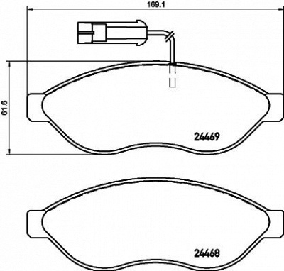 HELLA PAGID 8db355020651 -  Комплект тормозных колодок, дисковый тормоз